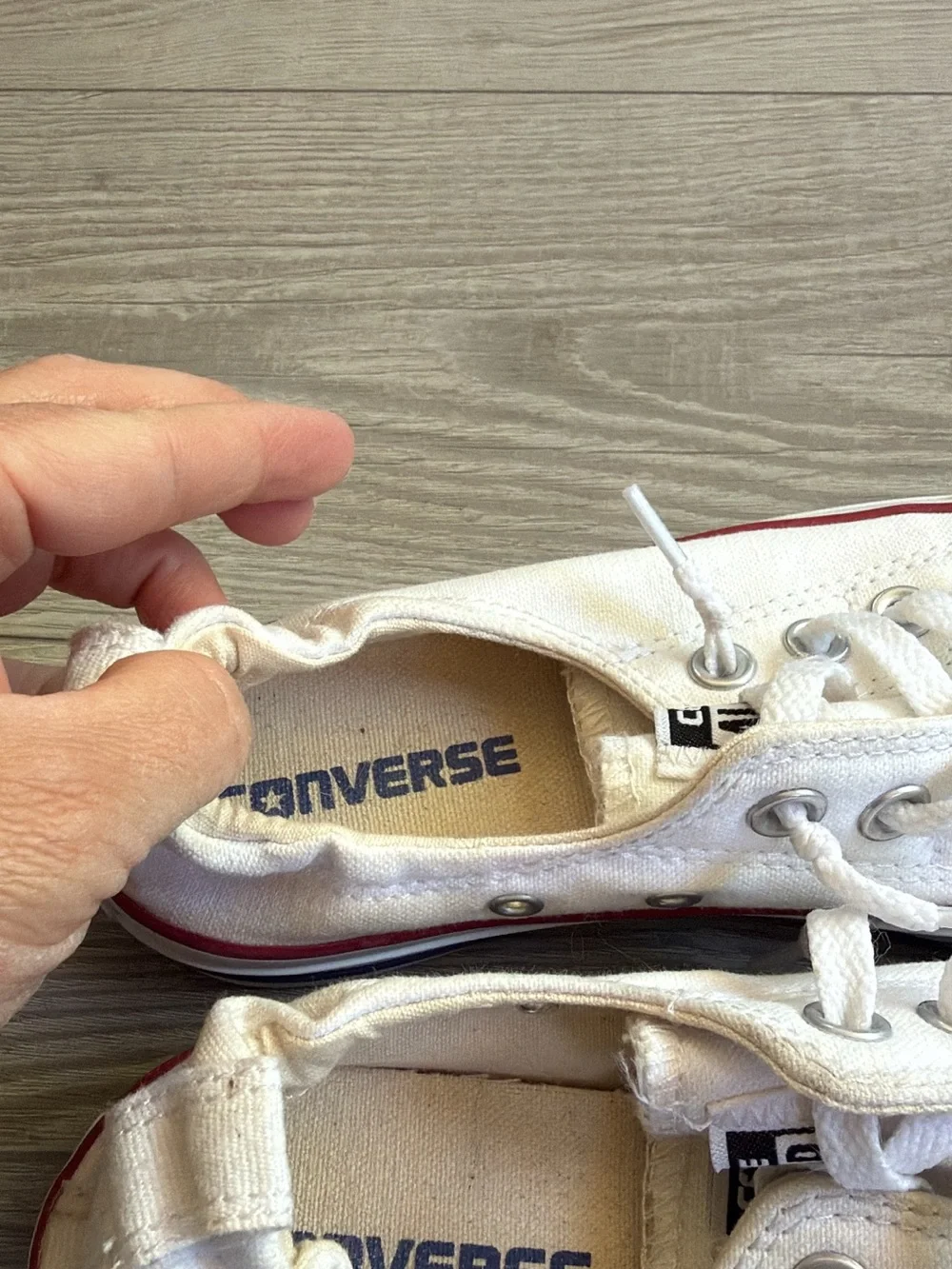 Converse Kids White Canvas Low-Top Sneakers with Red Trim